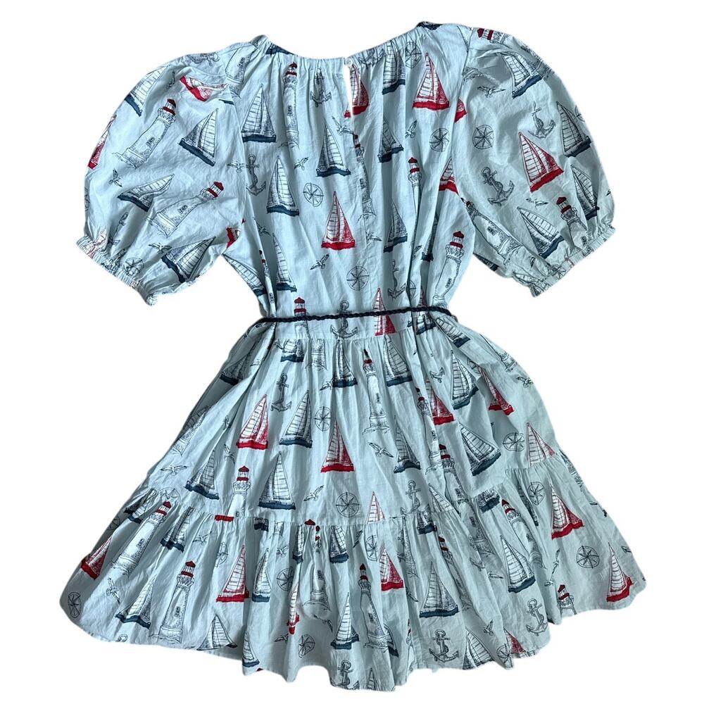 Pink Chicken The Emily Dress Tie Waist in Nautical Adventure Size XL - Picture 11 of 11